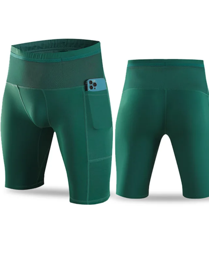 TriiRun AeroTight – Men’s Compression Running Shorts with Multi Pockets & Quick-Dry Fabric