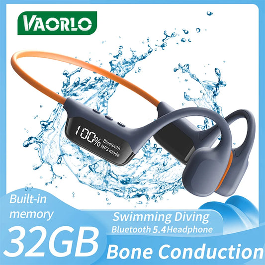 Trii AquaFlow 8 - IPX8 Wireless Bone Conduction Headphones, Bluetooth 5.4 (32GB, MP3)